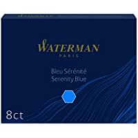 Waterman - Cartuchos de tinta para plumas estilográficas- International cortos- azul serenidad- paquete de 6